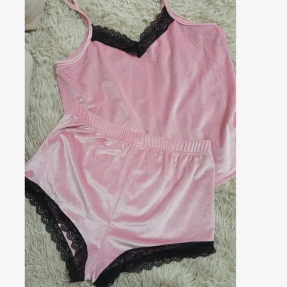 Pink Velvet Pj Set - Picture 1 of 1